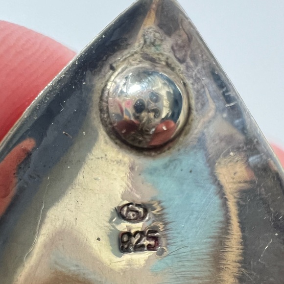 Onyx Teardrop Sterling Silver 925 Clip-on Earrings - Picture 4 of 4